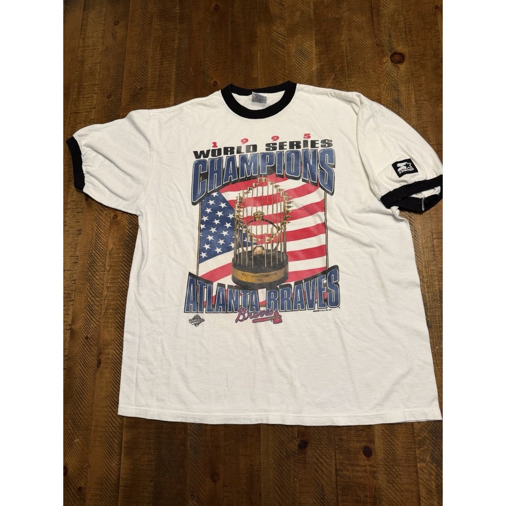 Vintage 90s 1995 Atlanta Braves World Series Champions Starter T-Shirt Large